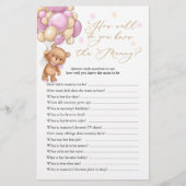 Teddy Bear Baby shower Game die mama het beste ken (Voorkant)