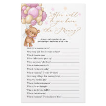 Teddy Bear Baby shower Game die mama het beste ken