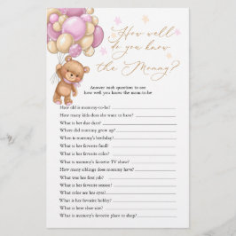Teddy Bear Baby shower Game die mama het beste ken