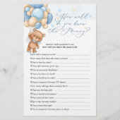 Teddy Bear Baby shower Game die mama het beste ken (Voorkant)