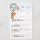 Teddy Bear Baby shower Game die mama het beste ken (Voorkant / Achterkant)