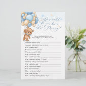 Teddy Bear Baby shower Game die mama het beste ken (Staand voorkant)