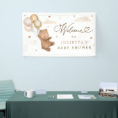 Teddy Bear Baby shower Gender Neutral Beer Welkom Spandoek (Beurs)