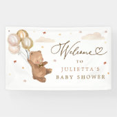 Teddy Bear Baby shower Gender Neutral Beer Welkom Spandoek (Horizontaal)