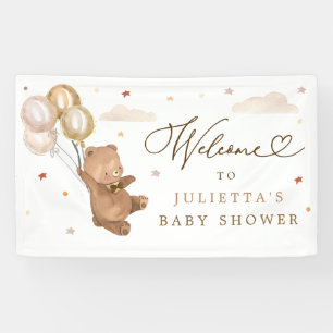 Teddy Bear Baby shower Gender Neutral Beer Welkom Spandoek