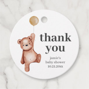 Teddy Bear Baby shower Genderneutraal Bedankjes Labels