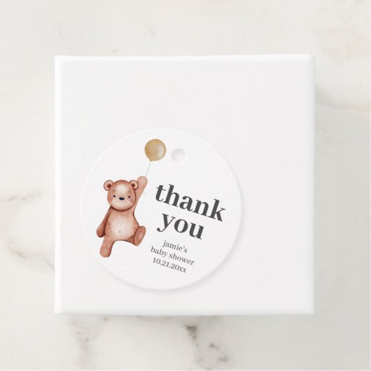 Teddy Bear Baby shower Genderneutraal Bedankjes Labels (In situ)