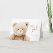 Teddy Bear Baby shower Gepersonaliseerde dank Bedankkaart (Voorkant)