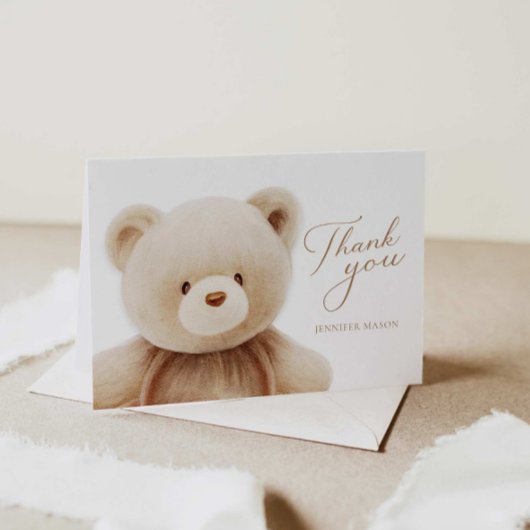 Teddy Bear Baby shower Gepersonaliseerde dank Bedankkaart