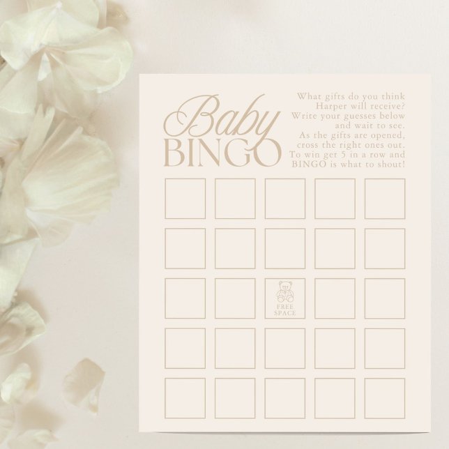 Teddy Bear Baby Shower Gifts Bingo Game (Creator heeft geüpload)