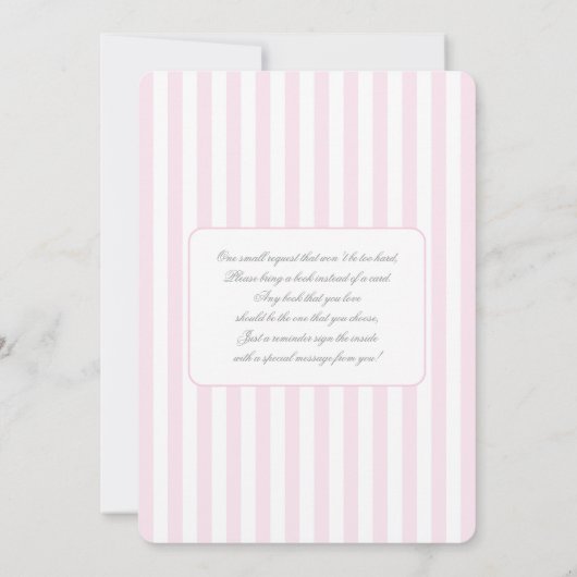 Teddy Bear Baby shower Girl Invitation Kaart (Achterkant)