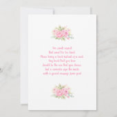 Teddy Bear Baby shower Girl Invitation Kaart (Achterkant)