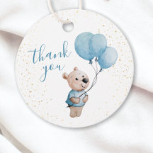 Teddy Bear Baby shower Goudblauw Bedankt