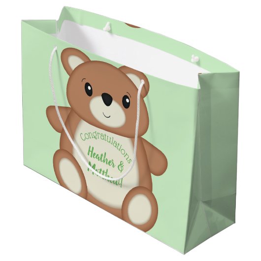 Teddy Bear Baby shower Groot Cadeauzakje (Achterkant Gekanteld)