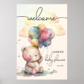 Teddy Bear Baby shower Groot Welkom Poster (Voorkant)