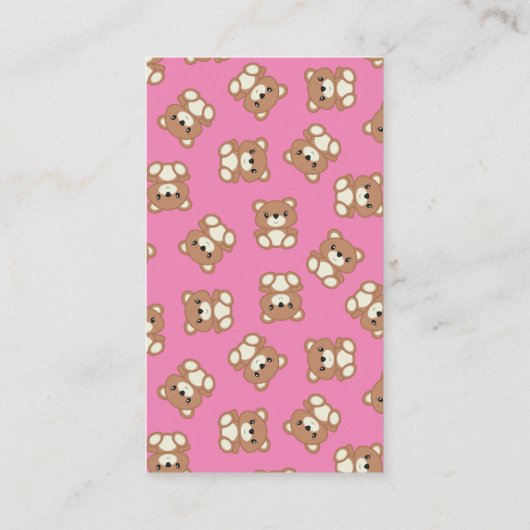 Teddy Bear Baby shower Guessing spel Informatiekaartje (Achterkant)