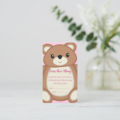Teddy Bear Baby shower Guessing spel Informatiekaartje (Staand voorkant)
