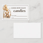 Teddy Bear Baby shower Guessing spel Informatiekaartje (Voorkant / Achterkant)