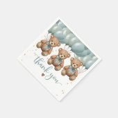 Teddy Bear Baby shower, het is TRIPLETS Servet (Hoek)