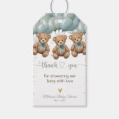 Teddy Bear Baby Shower het zijn DRIELINGEN Cadeaulabel (Voorkant)