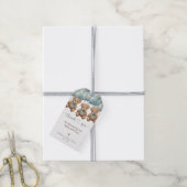 Teddy Bear Baby Shower het zijn DRIELINGEN Cadeaulabel (Met Touw)