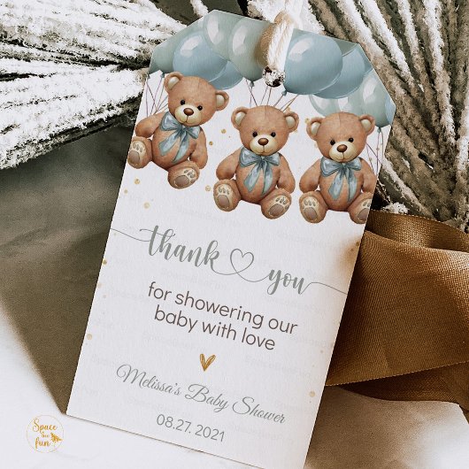 Teddy Bear Baby Shower het zijn DRIELINGEN Cadeaulabel
