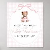 Teddy Bear Baby Shower How Many Teddy Grahams Poster (Voorkant)
