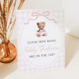 Teddy Bear Baby Shower How Many Teddy Grahams Reclamebord Met Voetstuk
