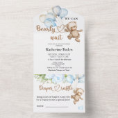 Teddy Bear Baby shower in één uitnodiging (Binnen)