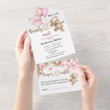 Teddy Bear Baby shower in één uitnodiging