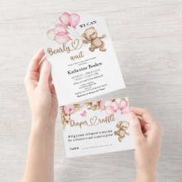 Teddy Bear Baby shower in één uitnodiging