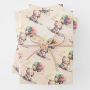 Teddy Bear Baby shower Inpakpapier Vel