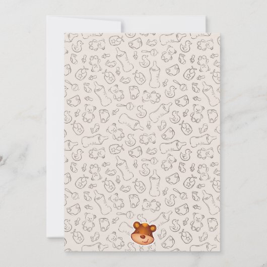 Teddy Bear BaBy Shower Invitation (Achterkant)
