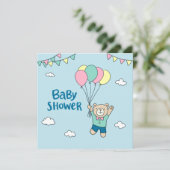 Teddy Bear Baby shower Invitation Aankondiging (Staand voorkant)