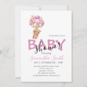 Teddy Bear Baby shower Invitation Aankondiging (Voorkant)