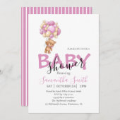 Teddy Bear Baby shower Invitation Aankondiging (Voorkant / Achterkant)