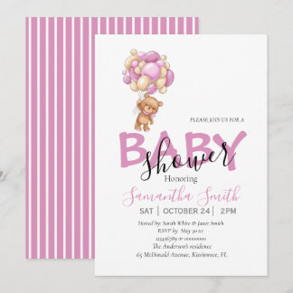 Teddy Bear Baby shower Invitation Aankondiging