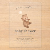 Teddy Bear Baby shower Invitation Acryl Uitnodigingen (Voorkant)