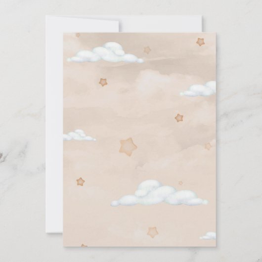 Teddy Bear Baby shower Invitation, "Barly Wait" Kaart (Achterkant)