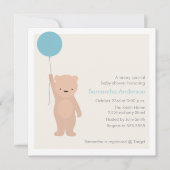 Teddy Bear Baby shower Invitation - Boy Kaart (Voorkant)