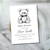 Teddy Bear Baby shower Invitation, Genderneutraal Kaart
