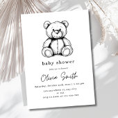 Teddy Bear Baby shower Invitation, Genderneutraal Kaart
