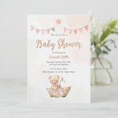 Teddy Bear Baby shower Invitation Kaart (Staand voorkant)