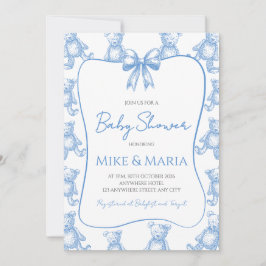 Teddy bear baby shower invitation kaart