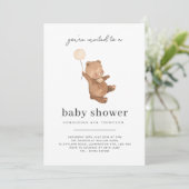 Teddy Bear Baby shower Invitation Kaart (Staand voorkant)