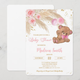 Teddy Bear Baby shower Invitation Kaart