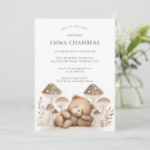 Teddy Bear Baby shower Invitation Kaart (Staand voorkant)