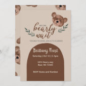 Teddy Bear Baby shower Invitation Kaart (Voorkant / Achterkant)
