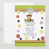 Teddy Bear Baby shower Invitation Kaart (Voorkant / Achterkant)