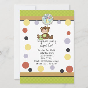 Teddy Bear Baby shower Invitation Kaart